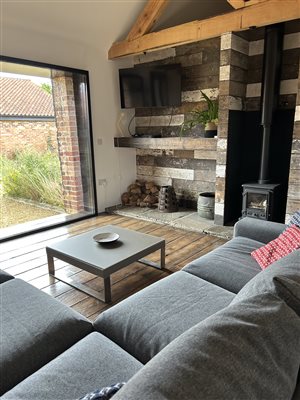 Piggery living room log burner